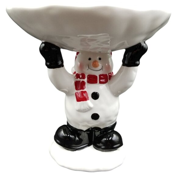 Ceramic Snowman Candy Or Soap Dish Holder Holiday Decor - Picture 1 of 16